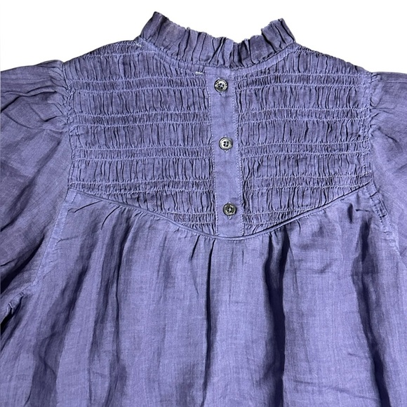 Sea New York Yara Shirred Yoke Top Lapis Size 0 - Picture 8 of 8